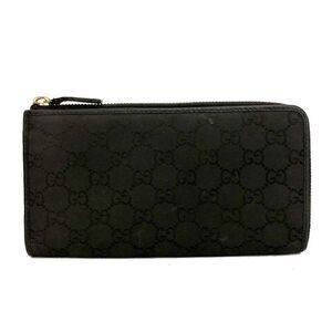 ⭐ GUCCI GG Logo Canvas L-Shaped Zipper Long Wallet/4X0086
